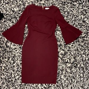 Red Calvin Klein cocktail dress